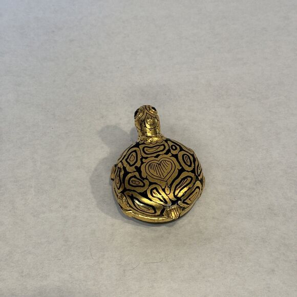 Burmese Shwe Zawa 2 Turtle Lacquerware Trinket Box Container Black Gold Wood - Picture 16 of 16